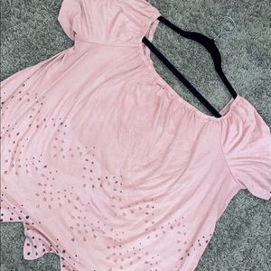 Flowy suede scoop neck charlotte russe blouse